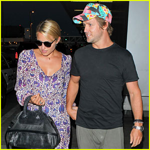 Dianna Agron & Nick Mathers Hold Hands at LAX