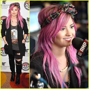 demi lovato pink highlights