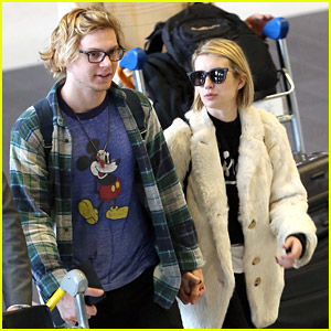 Emma Roberts & Evan Peters Arrive in Paris for Fashion Week | Emma ...