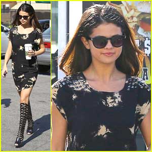 Selena Gomez at Starbucks in Studio City - Los Angeles, February