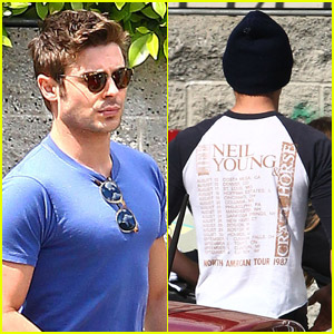 Zac Efron: T-Shirt Change For Hollywood Lunch