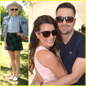 Lea Michele & Mark Salling Party It Up at Coachella 2014 with Jena Malone & Lacoste