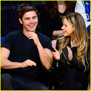 Zac Efron Attends Lakers Game with Halston Sage!