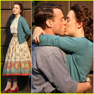 Saoirse Ronan & Emory Cohen Share a Kiss on the Set of 'Brooklyn'!