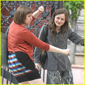 Maude Apatow Dances With Girls' Lena Dunham On Set in NYC