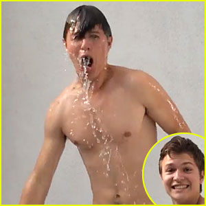 Ansel Elgort Isn't Afraid to Get Shirtless & Wet For Ice Bucket Challenge - Watch Now!