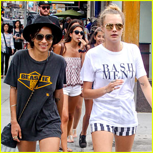 Cara Delevingne Hangs Out with Gal Pal Zoe Kravitz