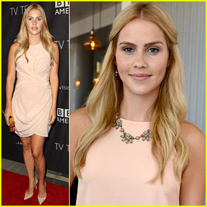 Claire Holt Is Peach-y Keen at BAFTA Los Angeles Tea Ahead of Emmys 2014