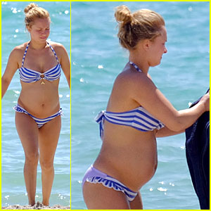 Pregnant Hayden Panettiere's Growing Baby Bump on Full Display in Bikini