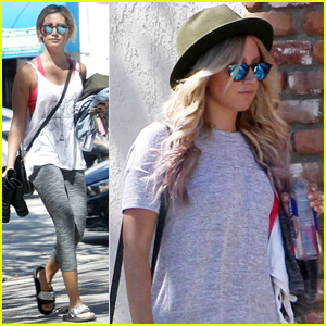 Ashley Tisdale Hits Pilates After Dyeing Her Hair