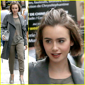 Lily Collins Returns From Paris with Fashionable Prada Bag: Photo