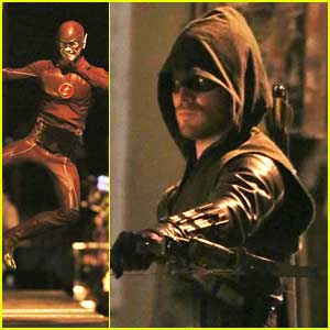 Grant Gustin Kicks Up His Heels For 'Flash/Arrow' Crossover Filming