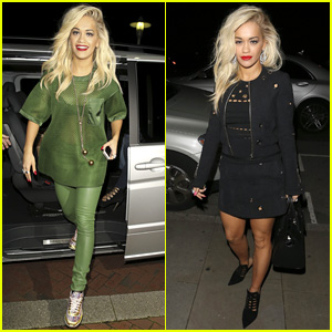 Rita Ora is a Green Goddess for 'The Voice UK' Filming in Manchester
