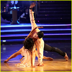 Janel Parrish & Val Chmerkovskiy Nearly Kiss During Perfect 'DWTS' Routine - See the Pics!