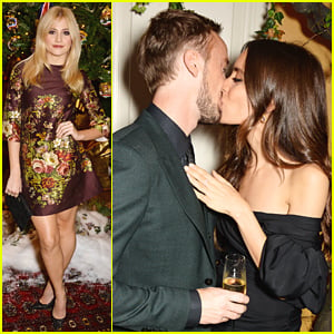 Tom Felton Kisses Jade Olivia Underneath The Mistletoe At Claridge's Christmas Tree Party