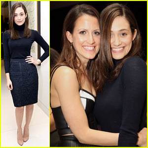 Emmy Rossum Supports Pal at Carbon38's Second Anniversary Bash