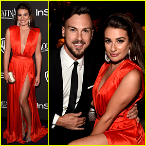 Lea Michele & Matthew Paetz Were a Red Hot Couple at InStyle's Golden Globes Party!