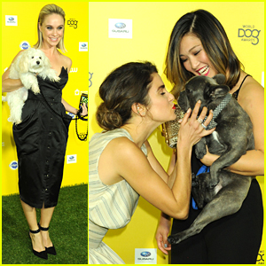 Nikki Reed Kisses Jenna Ushkowitz's Dog Bear at World Dog Awards