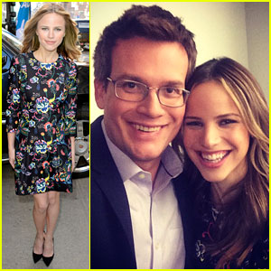 Halston Sage Promotes 'Paper Towns' With Author John Green