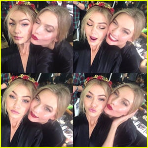Karlie Kloss & Gigi Hadid Share Silly Backstage Selfies From Dolce & Gabbana Milan Fashion Show