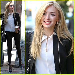 Peyton List Grabs Coffee & Cookies To Go in NYC | Peyton List | Just ...