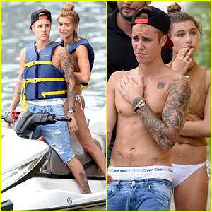 Justin Bieber's Calvins Turn See-Through While Jet Skiing with Hailey Baldwin!