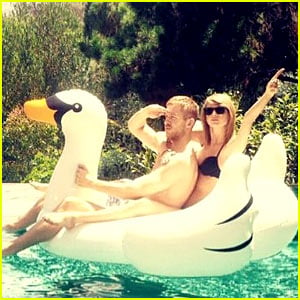 Taylor Swift Rides a Swan with Boyfriend Calvin Harris!