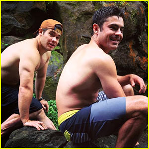 Zac Efron Looks Super Hot for Shirtless Waterfall Jumping!