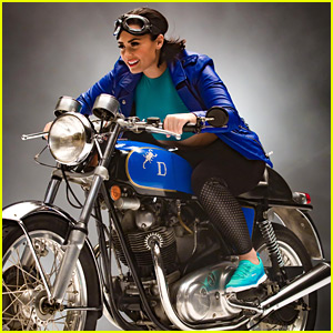 Demi Lovato Rides A Blue Motorcycle On Skechers Campaign Shoot - See The Pics!