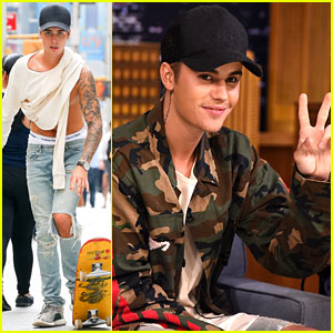 Justin Bieber Shows Off Skateboarding Skills, Tapes 'Fallon' Appearance!