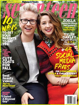 Tyler Oakley & Zoella Cover Seventeen Magazine's Social Media Issue!