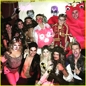 Emma Slater Hits Halloween Party With Derek Hough & Sharna Burgess After DWTS Elimination