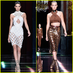 Kendall Jenner Walks in Balmain Paris Presentation With BFF Gigi Hadid