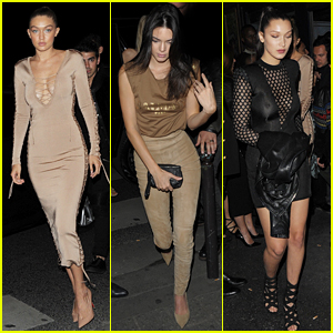 Kendall Jenner, Joan Smalls, Gigi Hadid w/ Joe Jonas & Kris Jenner @  Balmain's PFW after party 10/1