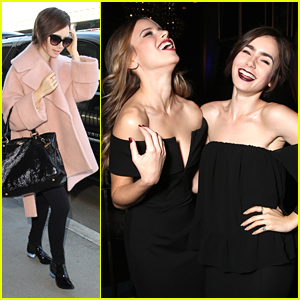 Lily Collins Jets Out Of Town After CAA Party With Halston Sage