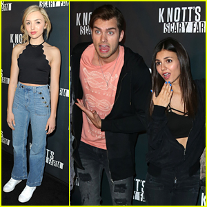 Victoria Justice & Peyton List Get A Fright At Knott's Scary Farm