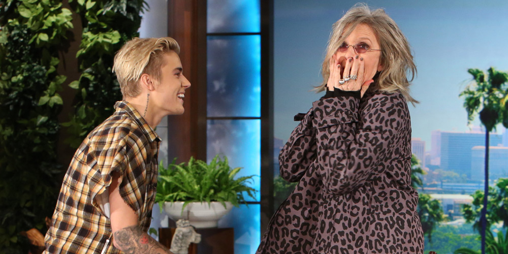 Diane Keaton Totally Fangirls Out Over Justin Bieber on ‘Ellen’ – Watch