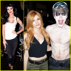 Victoria Justice Dresses as Amy Winehouse at Just Jared's Halloween Party!