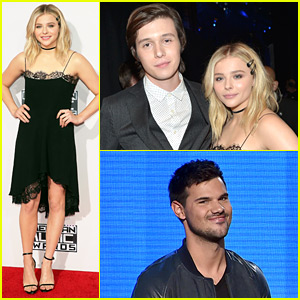 Chloe Moretz Presents at AMAs 2015 with '5th Wave' Co-star Nick Robinson!