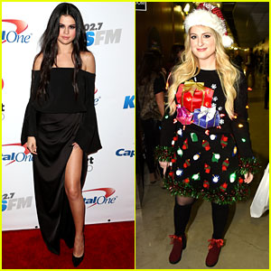 Selena Gomez & Meghan Trainor Get Into the Holiday Spirit at Jingle Ball LA 2015!