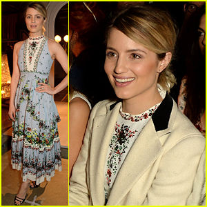 Dianna Agron Puts Engagement Ring On Display During LFW