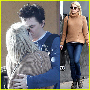 Emma Roberts & Evan Peters Kiss & Cuddle Close After Lunch!