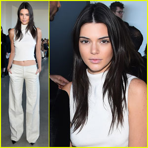 Kendall Jenner Bares Midriff While Attending Calvin Klein Show