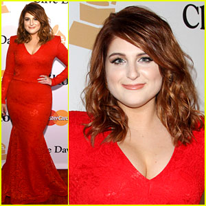 Meghan Trainor Wears Red Dress to Go With New Red Hair! 2016 Grammys Weekend, Meghan Trainor | Jared Jr.