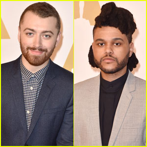 Sam Smith & The Weeknd Suit Up for Oscars 2016 Luncheon