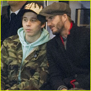 Brooklyn and David Beckham Wearing Newsboy Hats