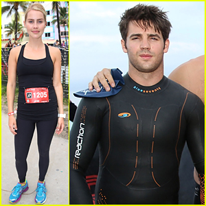 Claire Holt & Steven R. McQueen Compete in Triathlon Together!