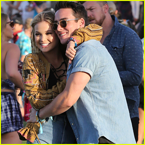 Olivia Holt Hugs Boyfriend Ray Kearin During Coachella 2016 - See The Cute Pics!