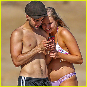 Veronica Dunne & Max Ehrich Have Fun on the Beach During Hawaiian Vacation