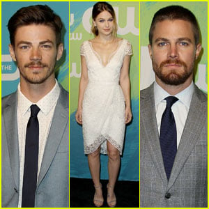 Grant Gustin & Stephen Amell Are Superhero Hotties at CW Upfronts 2016